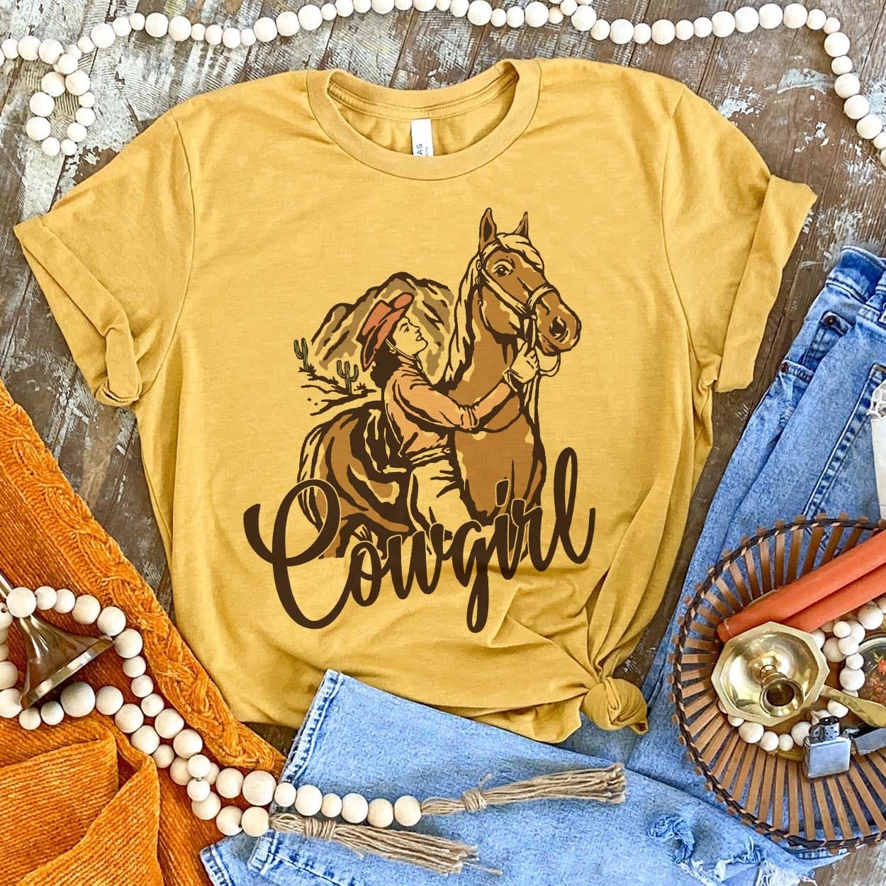 MISSMUDPIE Cowgirl Horse - Mustard