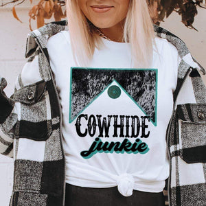 MISSMUDPIE Cowhide Junkie - White Tee
