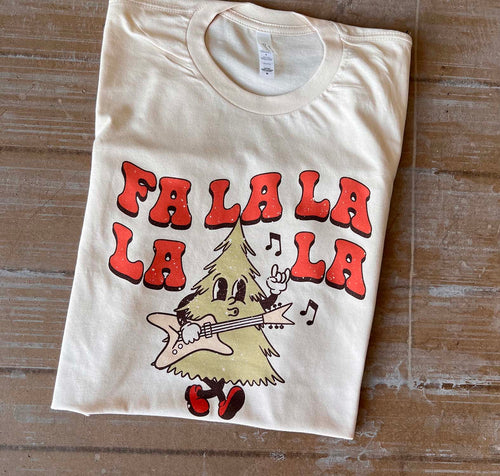 MISSMUDPIE CP434 FA LA LA Rockin Christmas Tree- Cream Tee