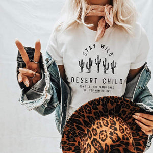 MISSMUDPIE Desert Child with Cactus - White