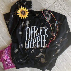MISSMUDPIE Dirty Hippie Crew neck Bleached Sweatshirt