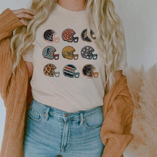 MISSMUDPIE Football Helmet Collection - Cream tee