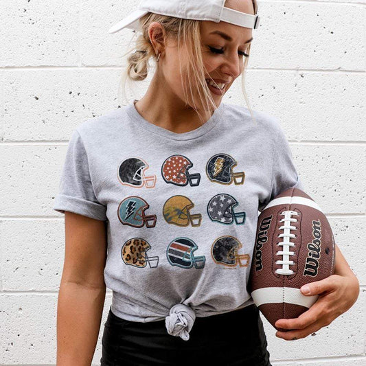 MISSMUDPIE Football Helmet Collection - Gray tee