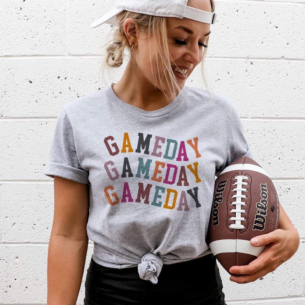 MISSMUDPIE GAMEDAY GAMEDAY GAMEDAY - Gray tee