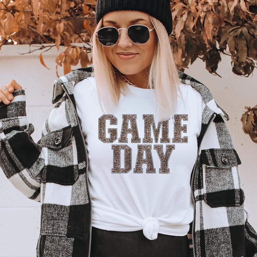 MISSMUDPIE GAMEDAY Leopard Print - White tee