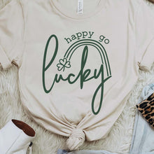 Load image into Gallery viewer, Shipping Dept. Cream Tee / Small Happy Go Lucky - Multiple Color &amp; Style Options
