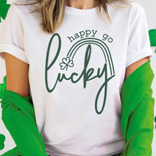 Load image into Gallery viewer, Shipping Dept. White Tee / Small Happy Go Lucky - Multiple Color &amp; Style Options
