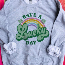 Load image into Gallery viewer, Shipping Dept. Gray Sweatshirt / Small Have A Lucky Day Rainbow - Multiple Color &amp; Style Options
