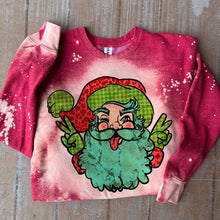 Load image into Gallery viewer, MISSMUDPIE Hippie Peace Santa 22 - Red Bleached -  fleece lined sweatshirt
