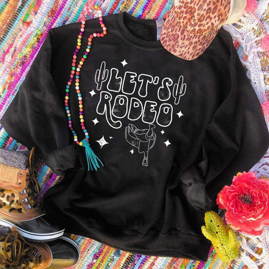 MISSMUDPIE Let's Rodeo - Black Sweatshirt