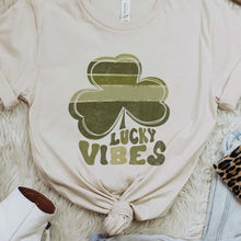 Load image into Gallery viewer, Shipping Dept. Cream Tee / Small Lucky Vibes Shamrock - Multiple Color &amp; Style Options
