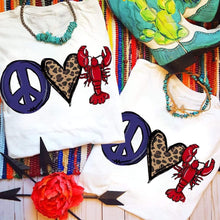 Load image into Gallery viewer, MISSMUDPIE Peace Love Crawfish - WHITE
