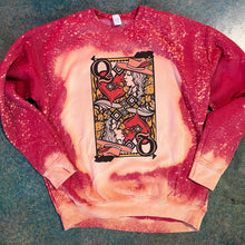 Load image into Gallery viewer, MISSMUDPIE Queen of Hearts - Red Bleached Sweatshirt
