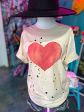 Load image into Gallery viewer, MISSMUDPIE Red Valentine heart with black splatter - Cream
