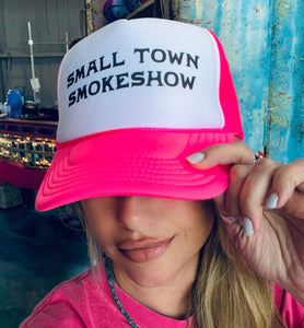 Shipping Dept. Small Town Smokeshow - Foam Trucker Cap - Hot Pink