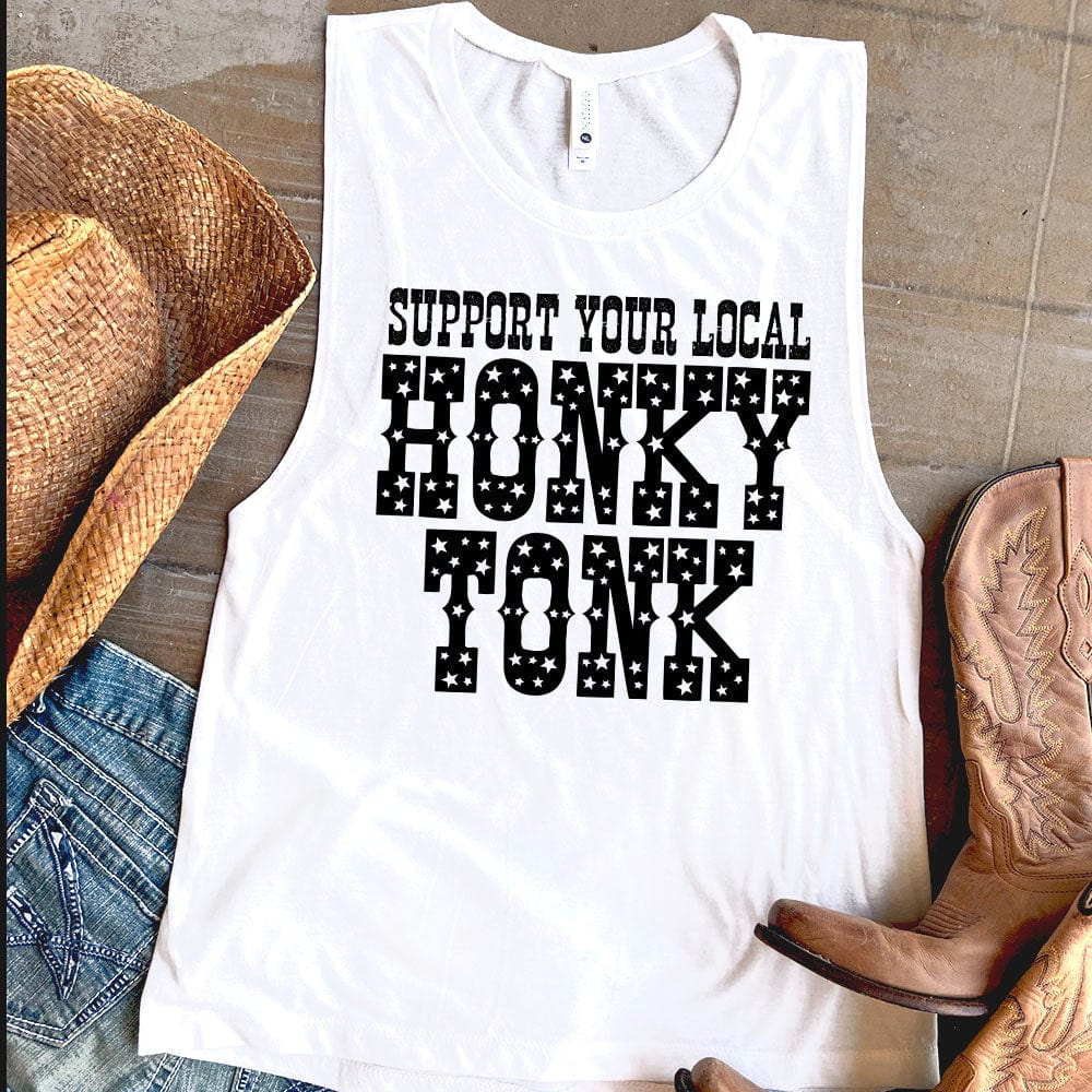 Shipping Dept. Support your local Honky Tonk - White -  Festival Tank