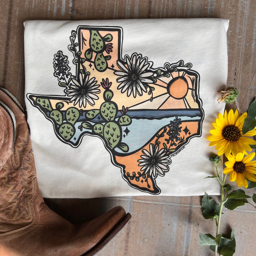 MISSMUDPIE Texas Native Hand Drawn - Cream