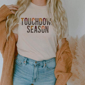 MISSMUDPIE Touchdown Season Leopard Print - Cream tee