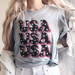 Shipping Dept. USA with stars - HEATHER GRAY - on sale through 6/6