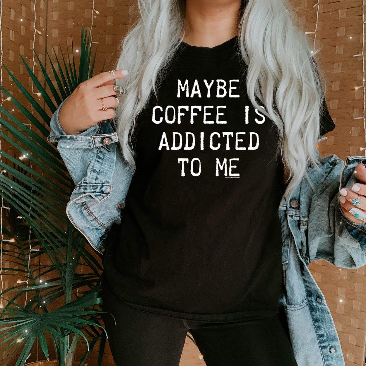 Shipping Dept. VOLUME DISCOUNT- Maybe Coffee Is Addicted To Me - Black Tee