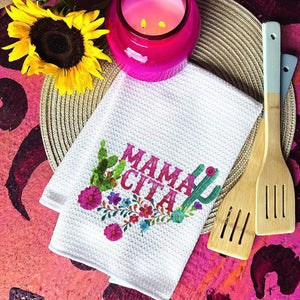 Shipping Dept. Waffle Weave Decorative Hand Towel 16x23.5" - Mamacita with Cactus